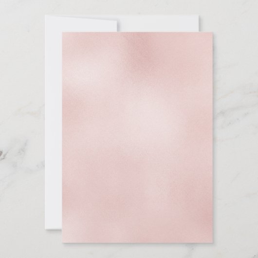 Blush Roos Gold Script Marmeren Repetitie Uitnodig Kaart (Achterkant)