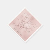 Blush Roos Gold Script nog lang en gelukkig Servet (Hoek)