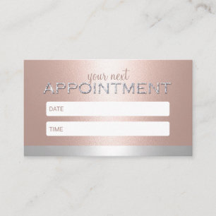 Blush Roos Gold & Silver Salon Spa Appointment Afsprakenkaartje