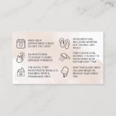 Blush Roos Gold SPRAY TAN Aftercare Card Visitekaartje (Achterkant)
