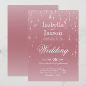 Blush Roos Gold Star Lights Kaart (Voorkant / Achterkant)