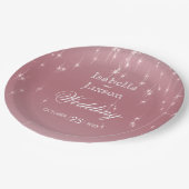 Blush Roos Gold Star Lights Papieren Bordje (Gekanteld)