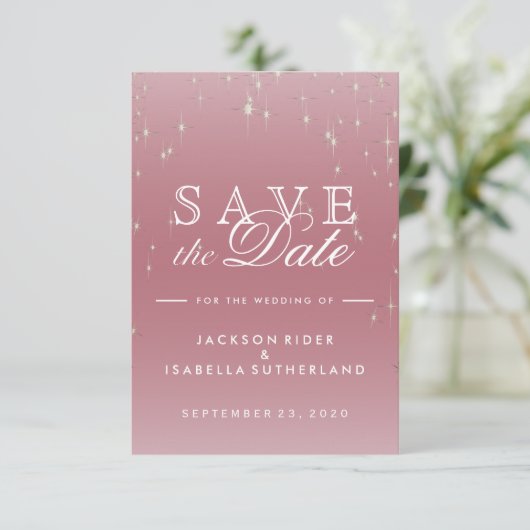 Blush Roos Gold Star Lights - Save the Date (Staand voorkant)