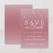 Blush Roos Gold Star Lights - Save the Date (Voorkant / Achterkant)
