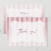 Blush Roos Gold Stripes bruiloft Dank u Bedankkaart (Voorkant / Achterkant)