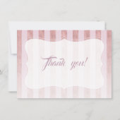 Blush Roos Gold Stripes bruiloft Dank u Bedankkaart (Voorkant)