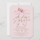 Blush Roos & Gold Sweet 16 Boog Verjaardag Kaart (Voorkant)