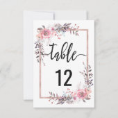 Blush & Roos Gold Table Number Kaart (Voorkant)