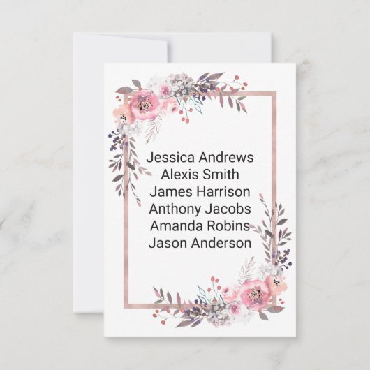 Blush & Roos Gold Table Number Kaart (Achterkant)