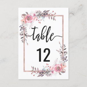 Blush & Roos Gold Table Number Kaart