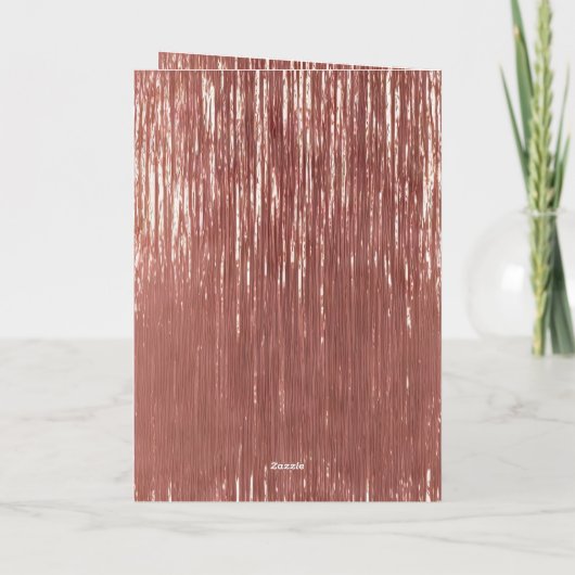 Blush Roos Gold Tinsel Kerstboom Kaart (Achterkant)