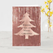 Blush Roos Gold Tinsel Kerstboom Kaart (Gele Bloem)