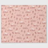 Blush Roos Gold Trucks maken kerstmis kapot Cadeaupapier (Vlak)