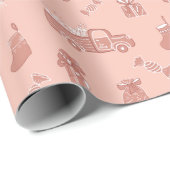 Blush Roos Gold Trucks maken kerstmis kapot Cadeaupapier (Rol Hoek)