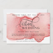 Blush Roos Gold Waterverf, Online Virtual Wedding Kaart (Voorkant)