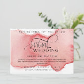 Blush Roos Gold Waterverf, Online Virtual Wedding Kaart (Staand voorkant)
