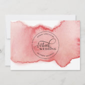 Blush Roos Gold Waterverf, Online Virtual Wedding Kaart (Achterkant)