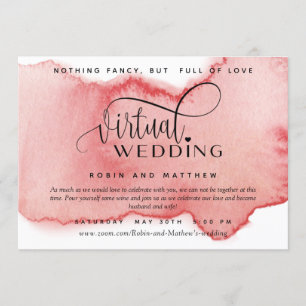 Blush Roos Gold Waterverf, Online Virtual Wedding Kaart