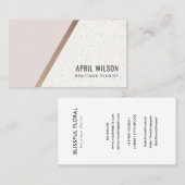 Blush Roos Gold White Ceramic Geometric Stripes Visitekaartje (Voorkant / Achterkant)