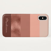 Blush Roos Gold Wide Stripes Case-Mate iPhone Case (Achterkant (horizontaal))