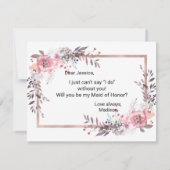 Blush & Roos Gold zal je mijn bruidsmeisje zijn Kaart (Achterkant)