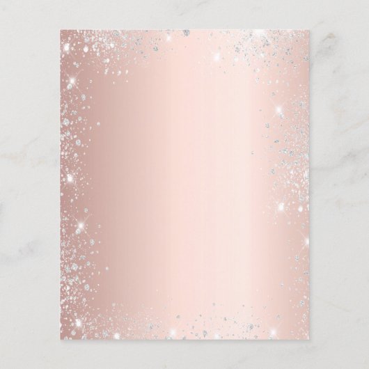 Blush roos Gold zilverglitter bruiloft (Achterkant)