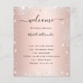 Blush roos Gold zilverglitter bruiloft (Voorkant)