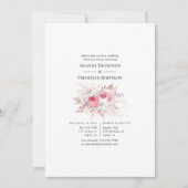 Blush & Roos Goud Bloemen en Kant Repetitie Diner Kaart (Voorkant)