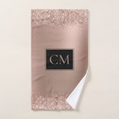 Blush Roos Goud Glitter Metallic Monogram Bad Handdoek (Handdoek)
