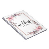 Blush & Roos Goud Ingelijste Bloemen Bruiloft Plan Notitieboek (Rechterzijde)