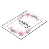 Blush & Roos Goud Ingelijste Bloemen Bruiloft Plan Notitieboek (Linkerzijde)