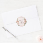 Blush & Roos Goud Meisje draaien EEN Ronde Sticker (Envelop)