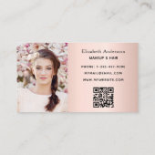 Blush roos goud qr code foto elegant klantenkaartje (Achterkant)