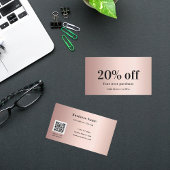 Blush roos goudelegant qr code kortingskaartje