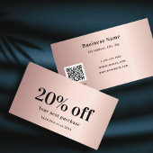 Blush roos goudelegant qr code kortingskaartje