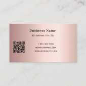 Blush roos goudelegant qr code kortingskaartje (Achterkant)