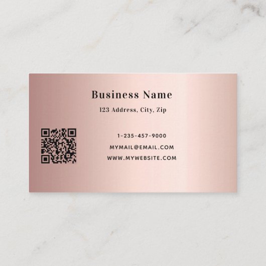 Blush roos goudelegant qr code kortingskaartje (Achterkant)