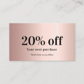 Blush roos goudelegant qr code kortingskaartje (Voorkant)