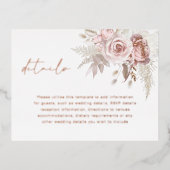 Blush & Roos Gouden Bruiloft Details Behuizing Kaa Folie Uitnodiging Briefkaart (Voorkant)