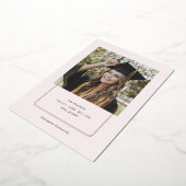 Blush roos gouden chique afstuderen aankondiging (Gedraaid)