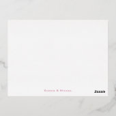 Blush Roos Gouden Folie Bruiloft Dank u Folie Feestdagen Briefkaart (Achterkant)