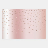 Blush Roos Gouden Glitter Confetti Kisses Harten Inpakpapier Vel (Voorkant 2)