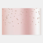 Blush Roos Gouden Glitter Confetti Kisses Harten Inpakpapier Vel (Voorkant)