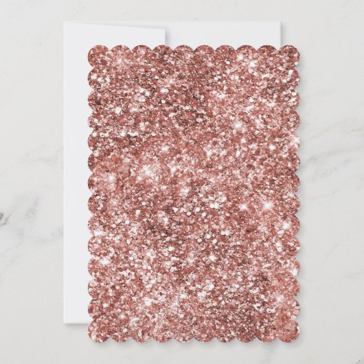 Blush Roos Gouden Glitter Glitz 16e verjaardag Kaart (Achterkant)