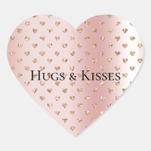 Blush Roos gouden glitter harten Hart Sticker
