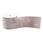 Blush Roos Gouden Glitter Kerstbomen Grosgrain Lint (Spoel)