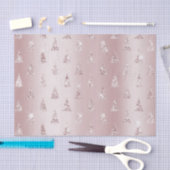 Blush Roos Gouden Glitter Kerstbomen Tissuepapier (Craft)