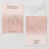 Blush roos gouden glitter sieraden ring display visitekaartje (Voorkant / Achterkant)