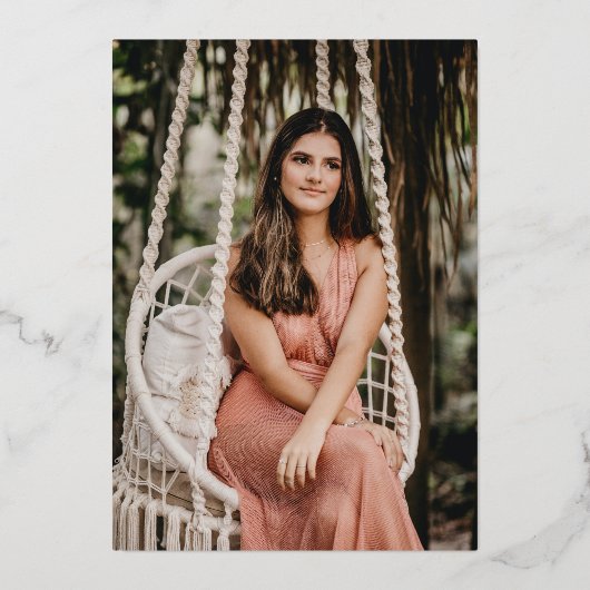 Blush Roos Gouden Kalligrafie Brass Graduation Par Folie Uitnodiging (Achterkant)