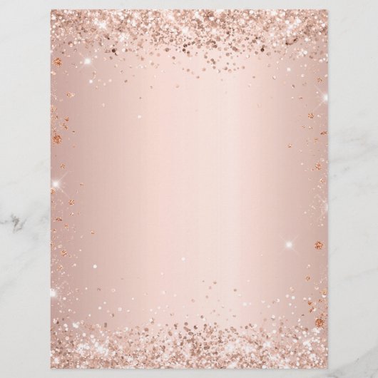 Blush roos gouden recept kookboek pagina insert (Voorkant)